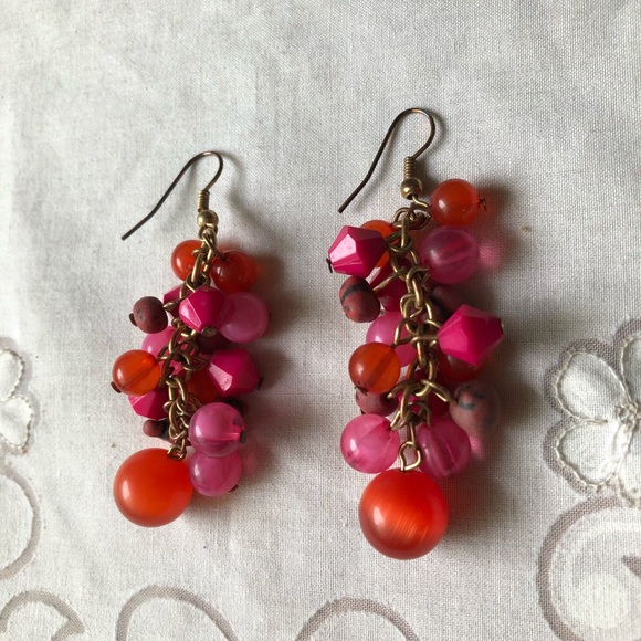 Vintage Jewelry Pink Bead Earrings Poshmark